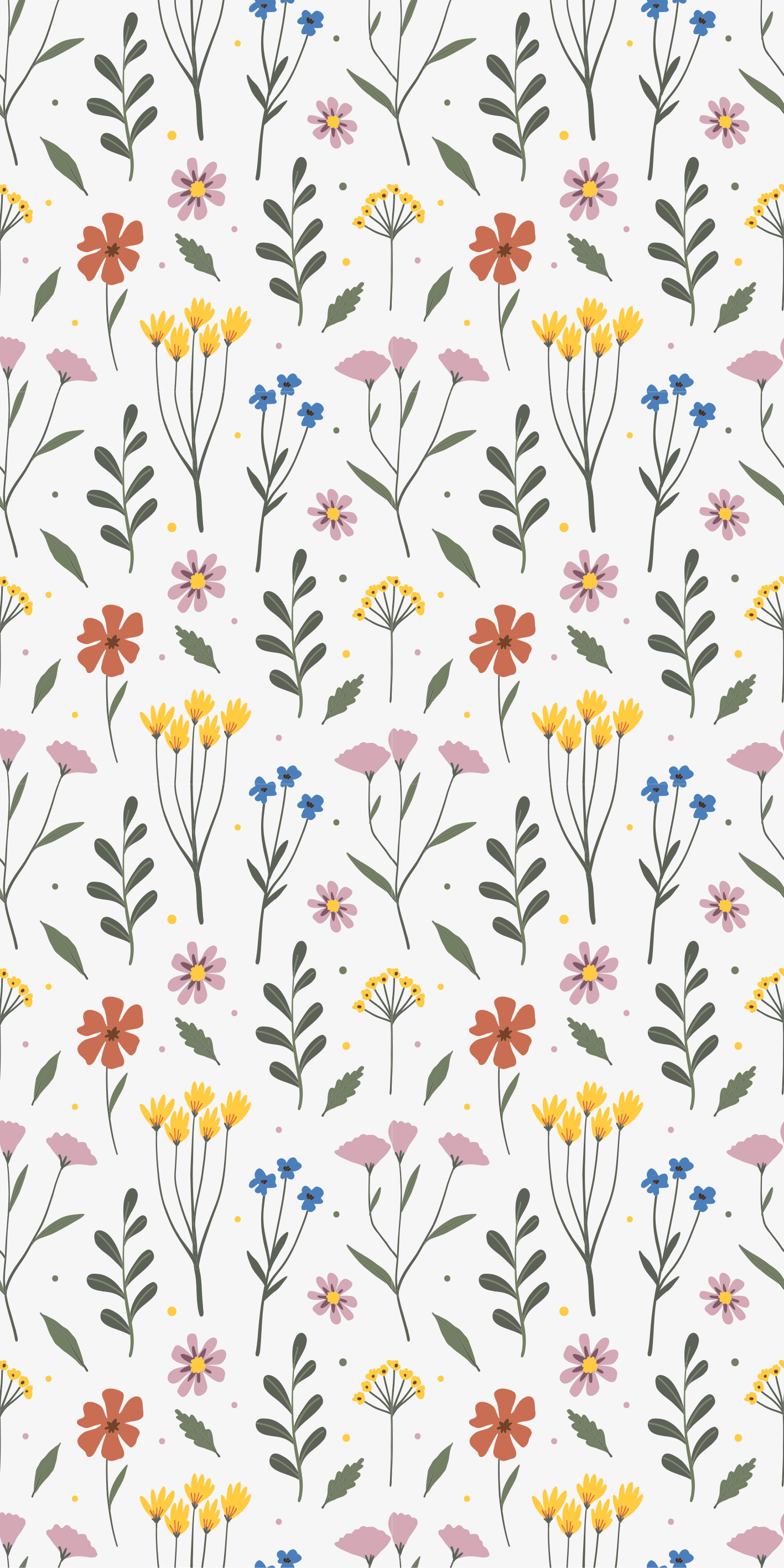 Tapis vinyle plantes motif fleurs multicolores - TenStickers