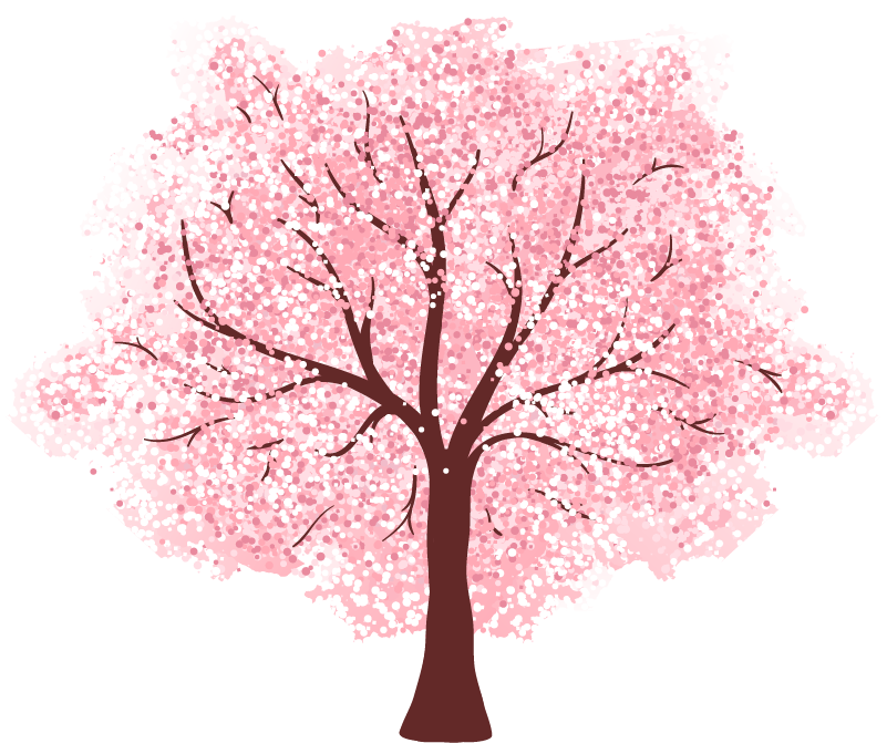 Tapis vinyle plantes cerisier en fleurs - TenStickers