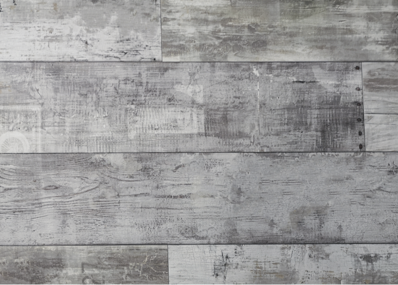 Tapis vinyle salle à manger lattes en bois gris - TenStickers