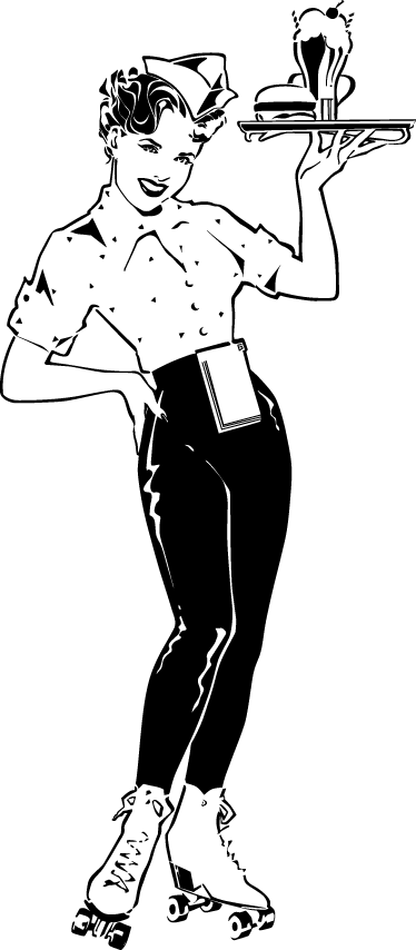 Tapis vinyle cuisine serveuse vintage - TenStickers