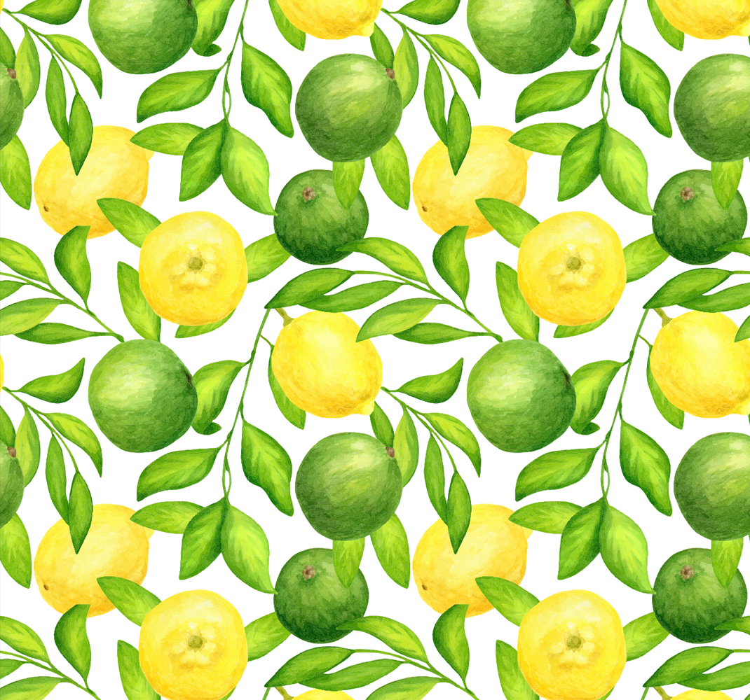 Tapis vinyle cuisine citrons et limes - TenStickers