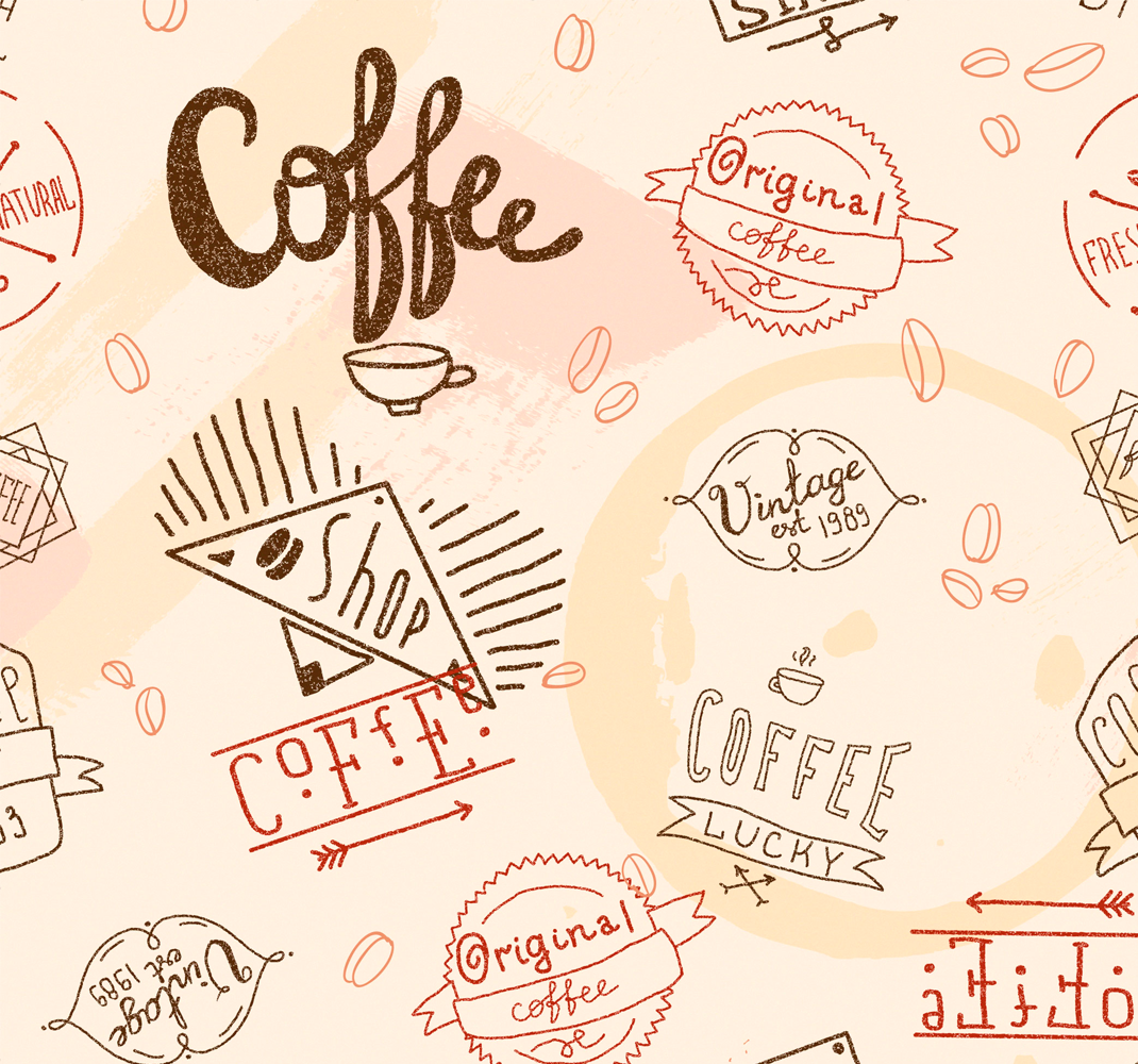 Tapis vinyle cuisine icônes de café - TenStickers