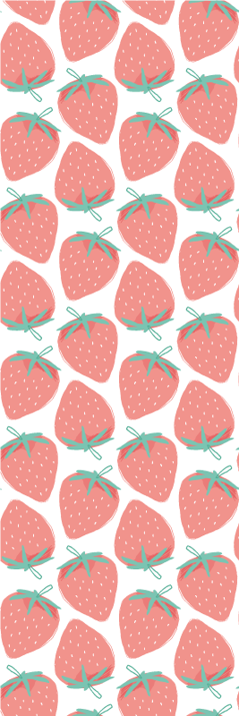 Tapis vinyle cuisine motif fraises pastel sans fin - TenStickers