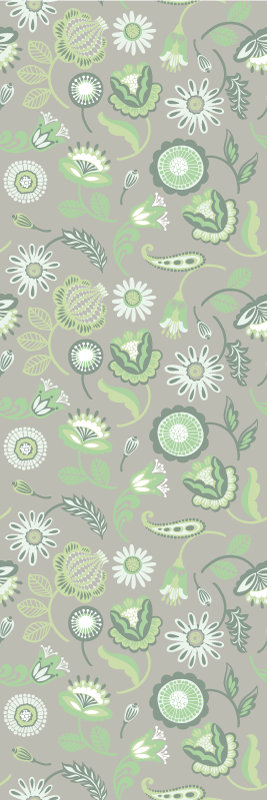 Tapis vinyle cuisine motif floral vert délicat - TenStickers