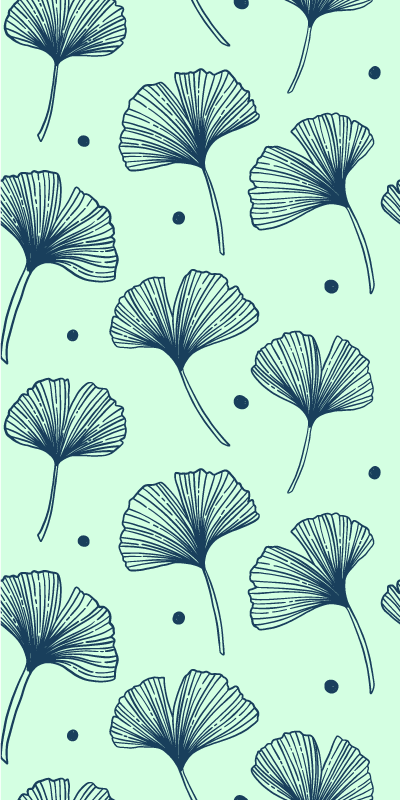 Tapis vinyle cuisine motif floral bleu - TenStickers