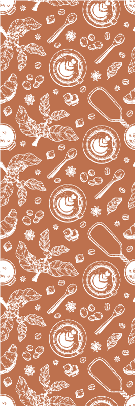 Tapis vinyle cuisine motif café sans couture - TenStickers