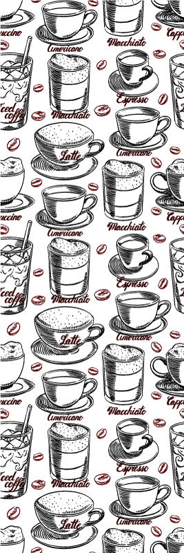 Tapis vinyle cuisine motif café - TenStickers