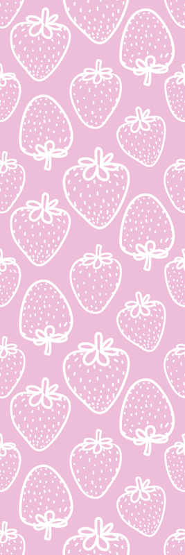 Tapis vinyle cuisine motif fraises roses sans couture - TenStickers