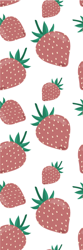 Tapis vinyle cuisine motif fraises colorées écrites - TenStickers
