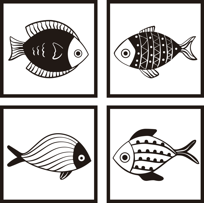 Tapis vinyle salle de bain motifs poissons magnifiques - TenStickers