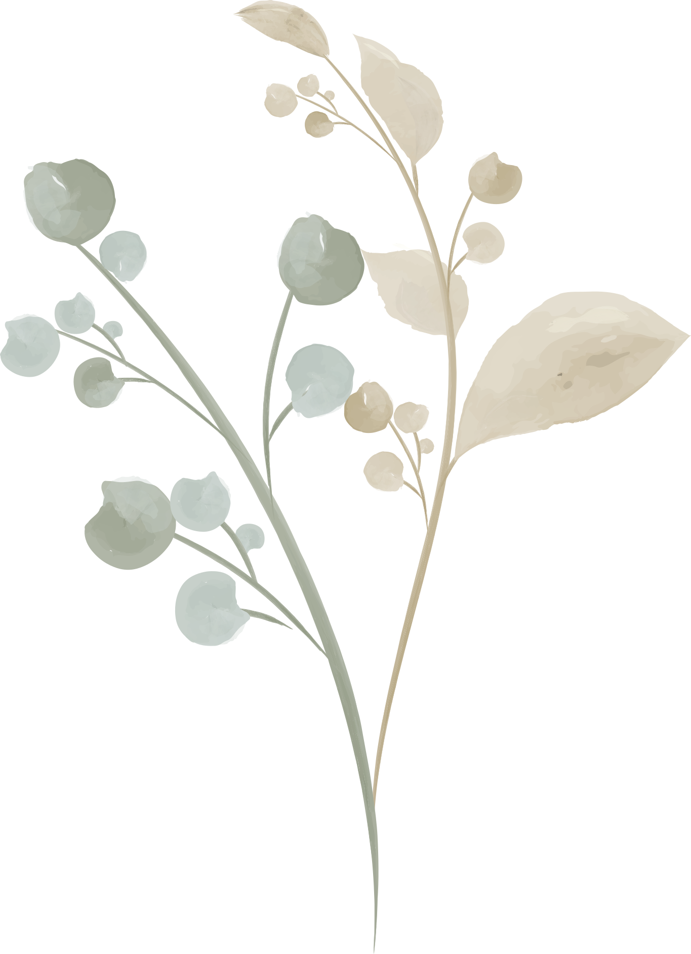 Tapis vinyle salle de bain aquarelle branches - TenStickers