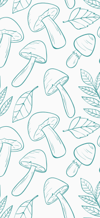 Tapis vinyle plantes motif champignons bleu clair - TenStickers