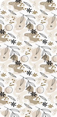 Tapis vinyle plantes motif feuilles roses et beiges - TenStickers