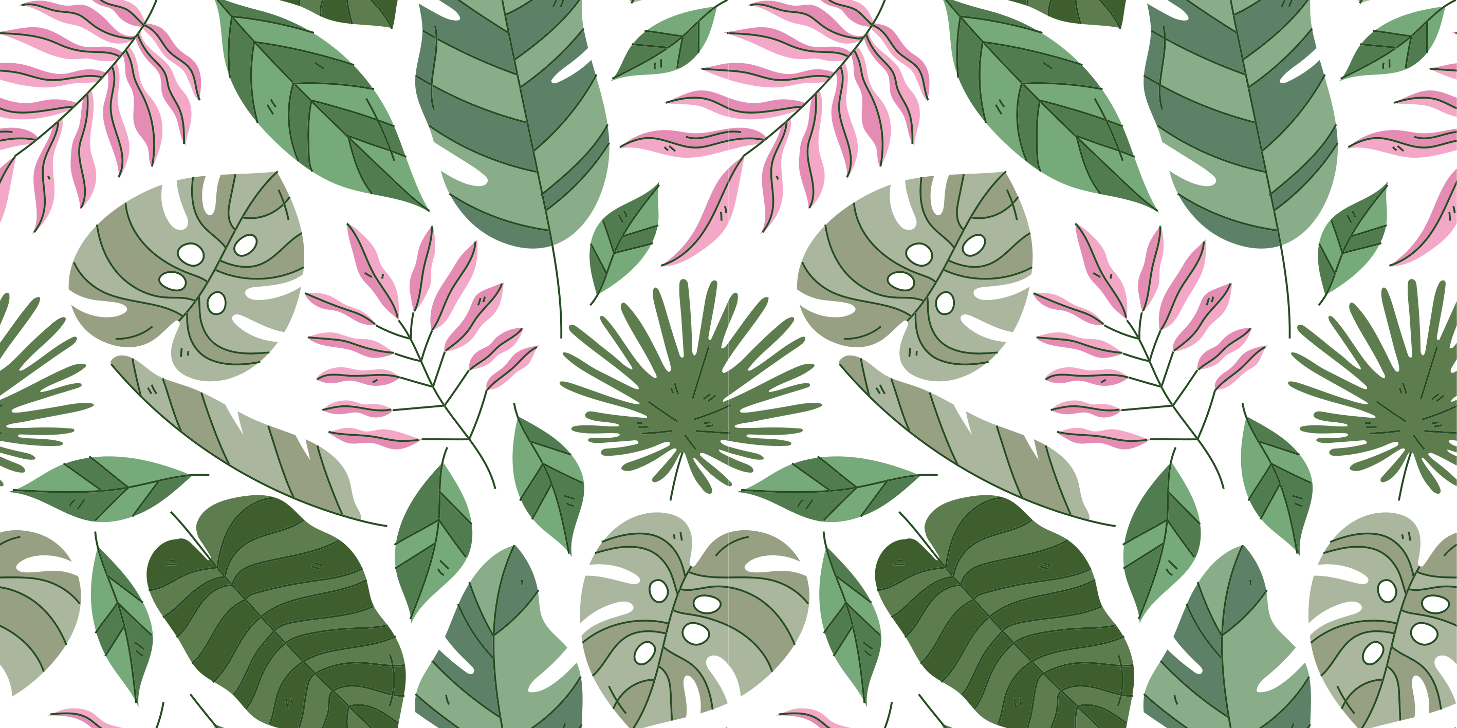 Tapis vinyle plantes jardin minimaliste tropical - TenStickers