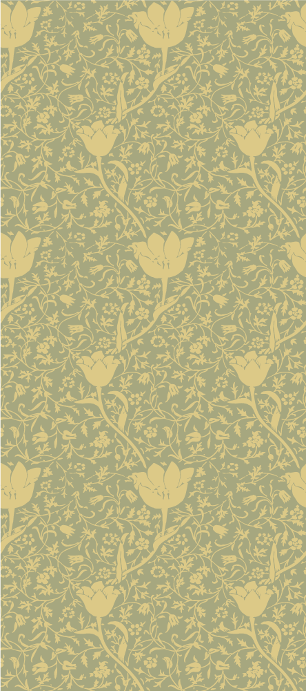 Tapis vinyle plantes motif floral subtil or et vert - TenStickers