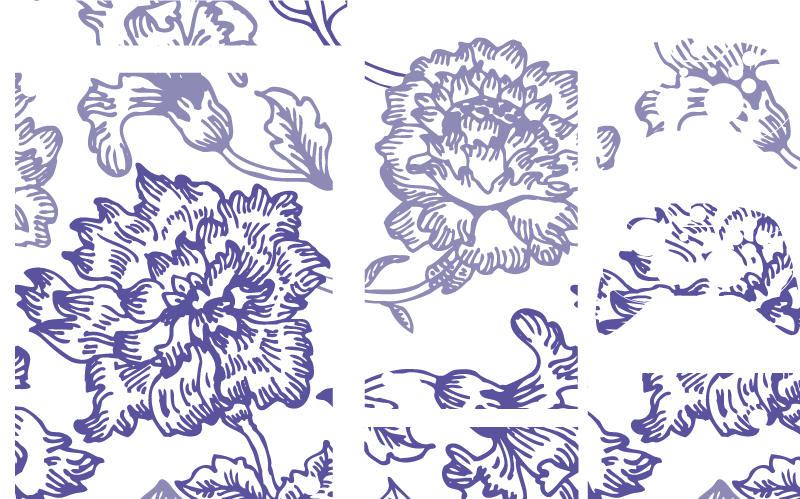 Tapis vinyle plantes motif floral violet doux - TenStickers