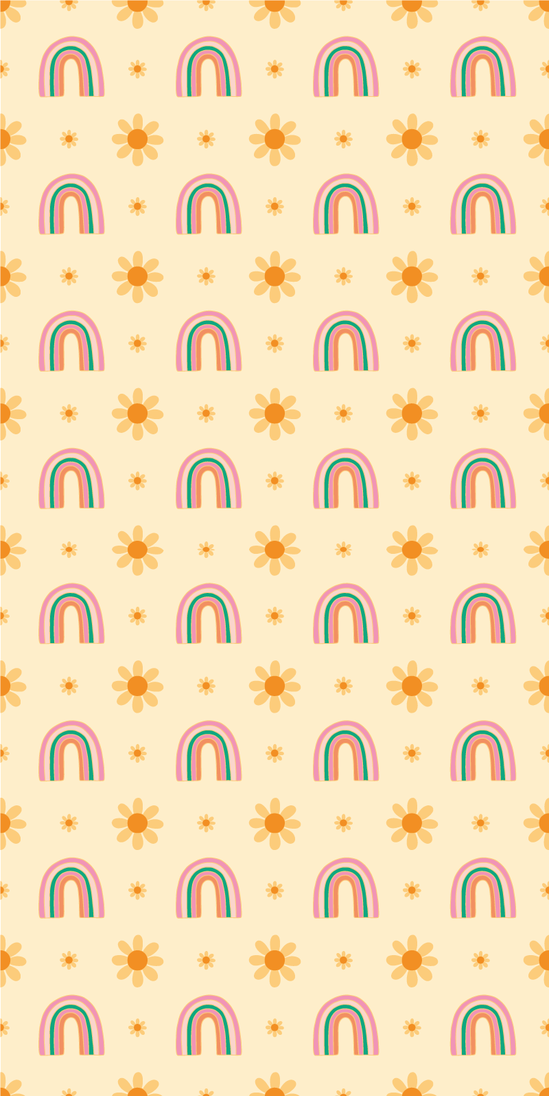 Tapis vinyle plantes fleurs et arc-en-ciel - TenStickers