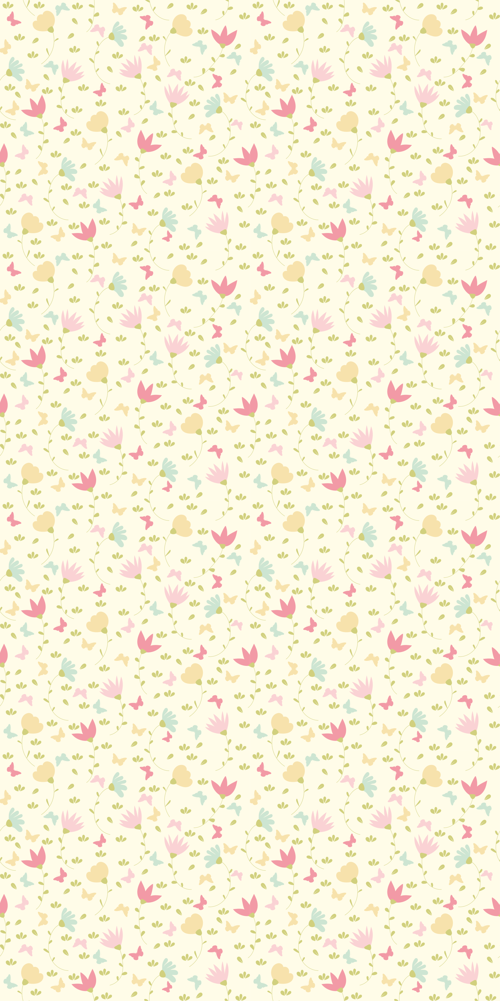 Tapis vinyle plantes fleurs et papillons - TenStickers