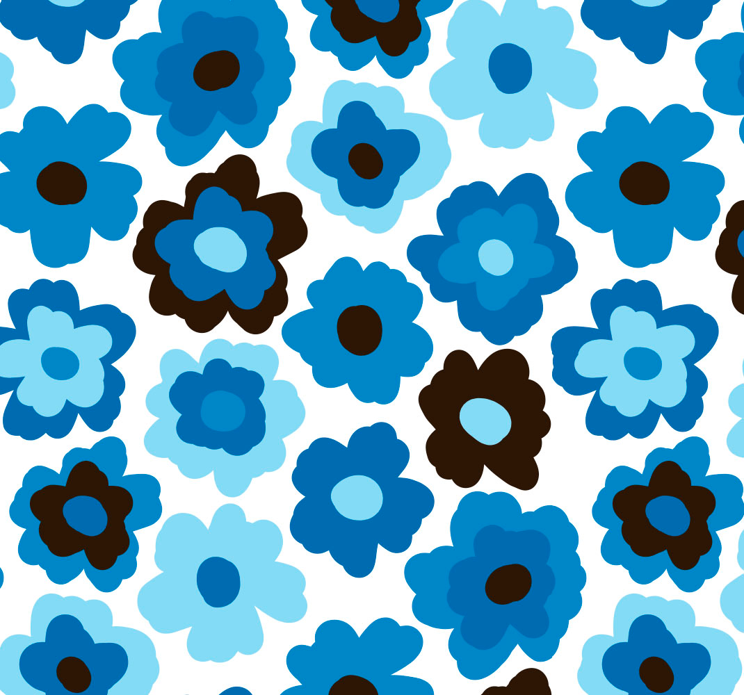 Tapis vinyle plantes coquelicot bleu - TenStickers
