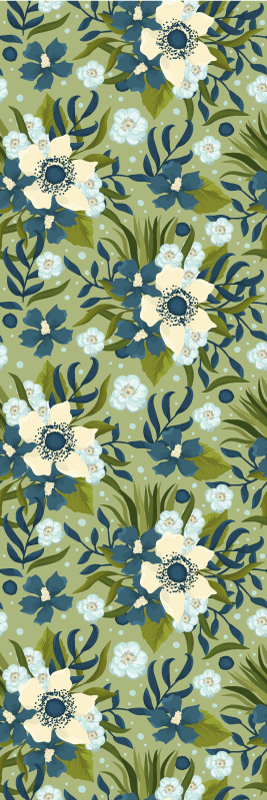 Tapis vinyle plantes motif floral naturel - TenStickers