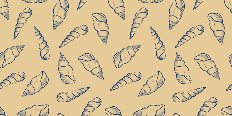 Tapis vinyle plantes motif coquillage - TenStickers