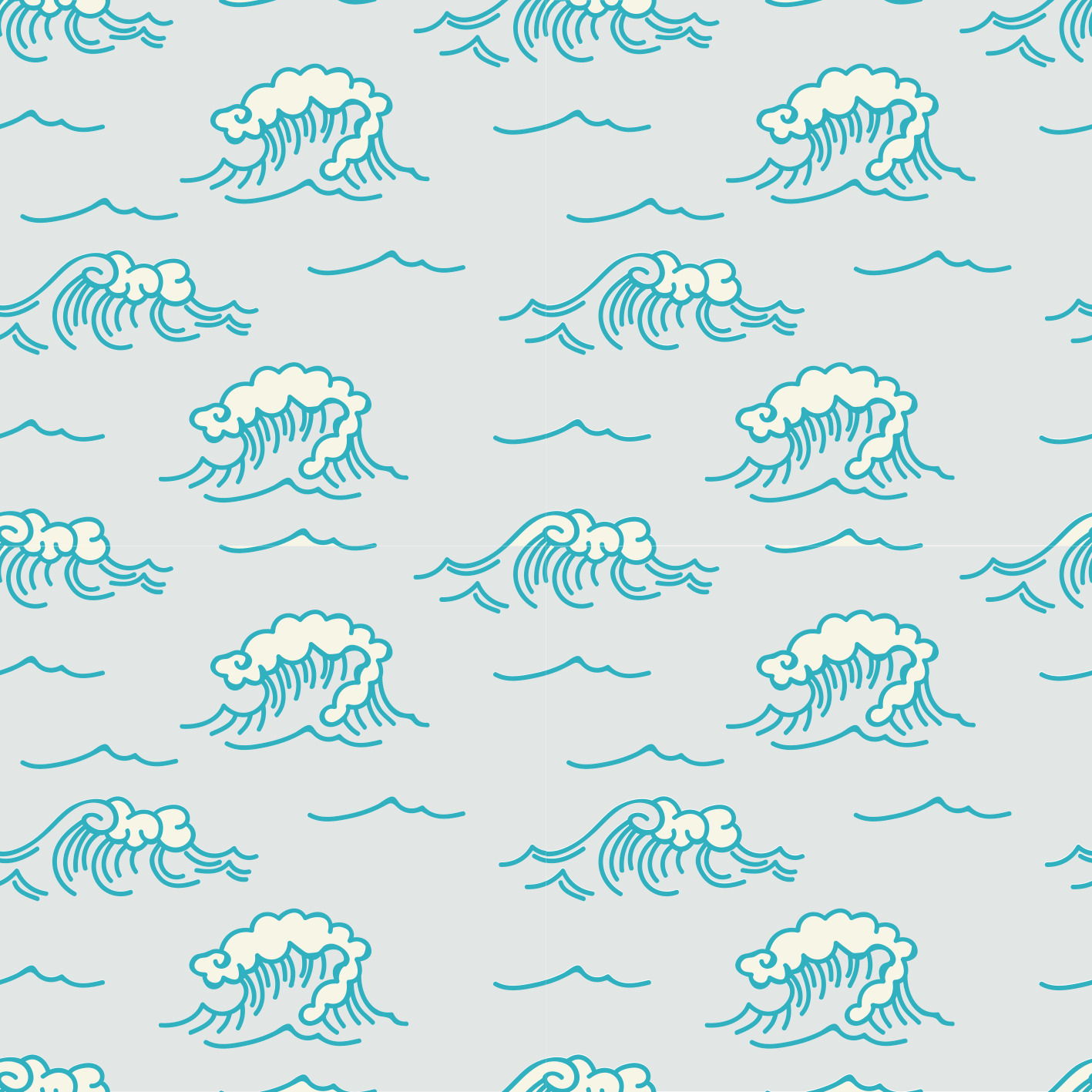 Tapis vinyle plantes design motifs vagues - TenStickers
