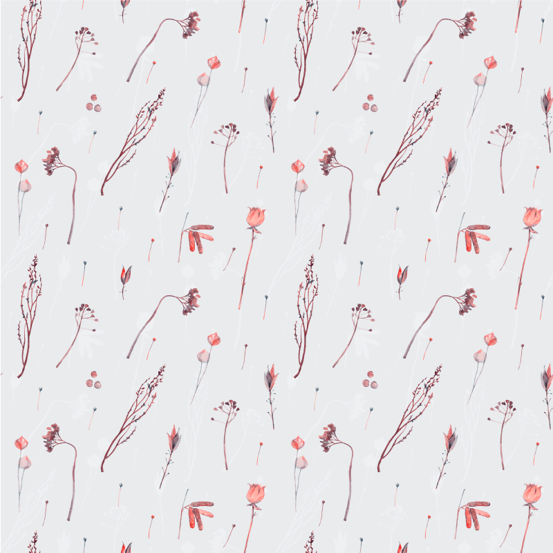 Tapis vinyle plantes motif floral délicat - TenStickers