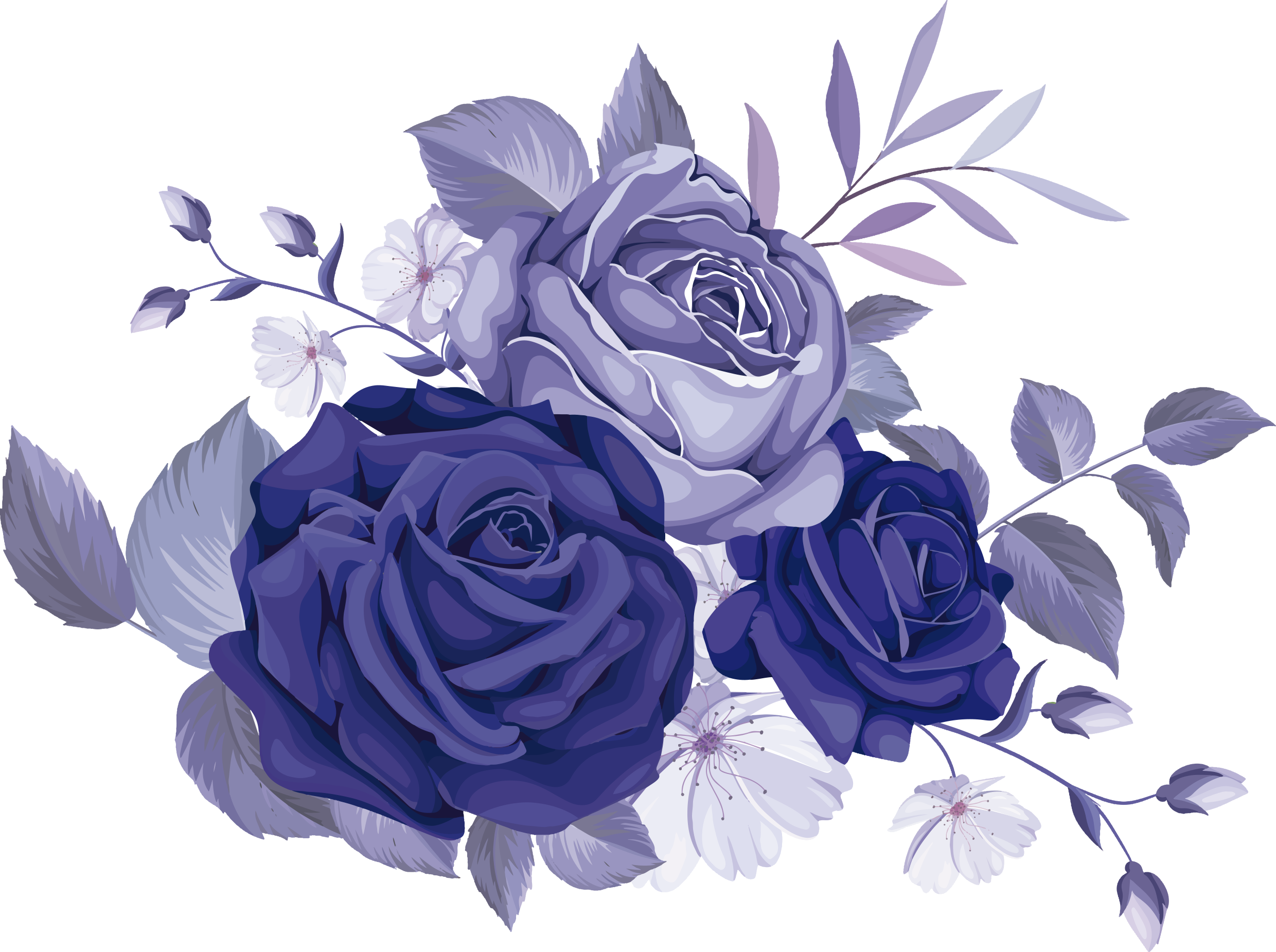 Tapis vinyle plantes roses violettes élégantes - TenStickers
