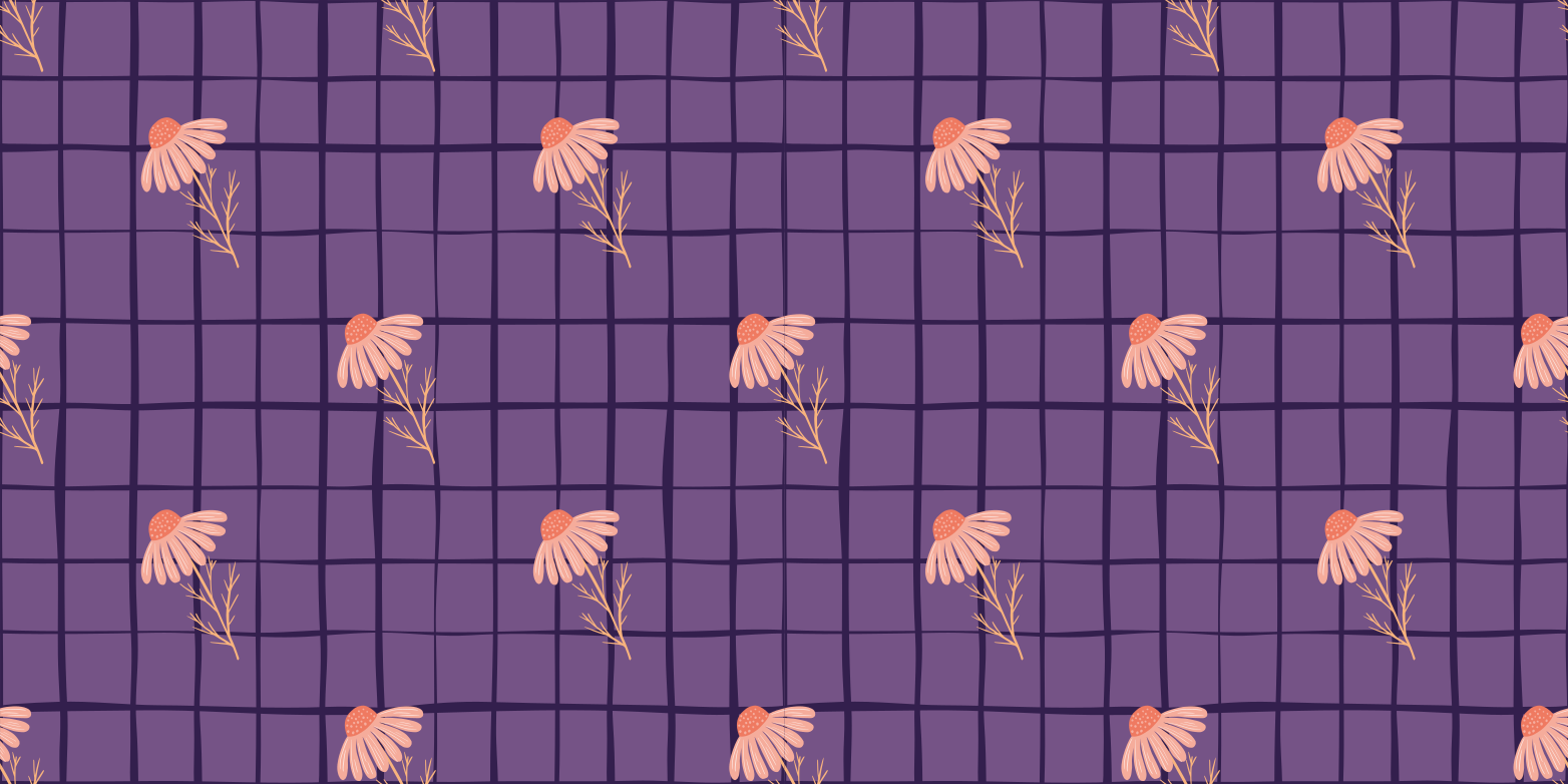 Tapis vinyle plantes motif floral violet - TenStickers