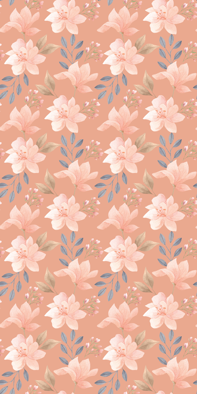 Tapis vinyle plantes motif floral épanoui - TenStickers
