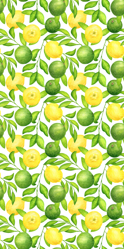 Tapis vinyle plantes motif citron et lime - TenStickers