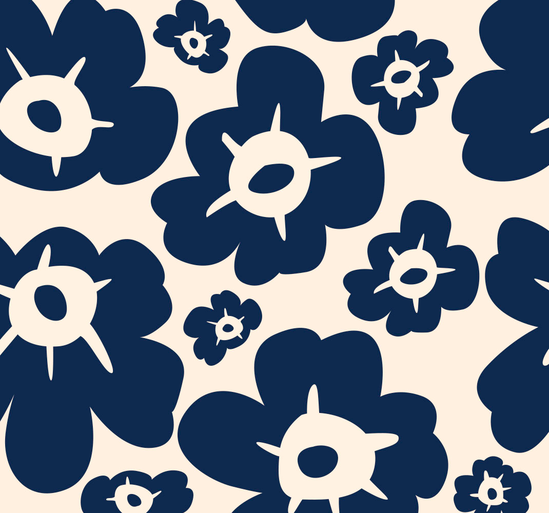 Tapis vinyle chambre coquelicot bleu foncé - TenStickers
