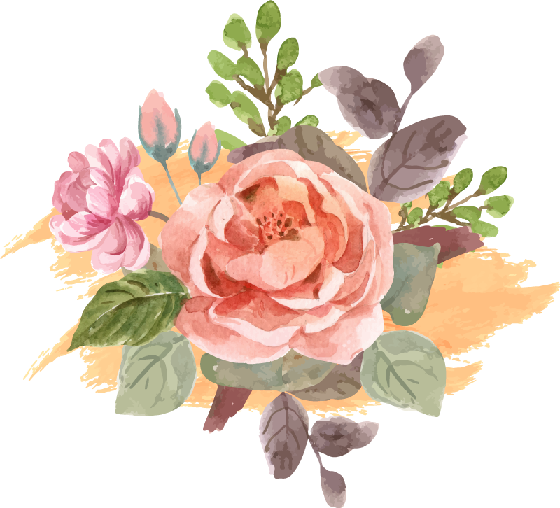 Tapis vinyle chambre composition fleurs rose - TenStickers