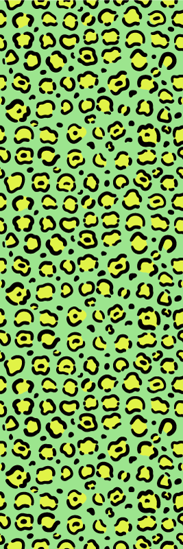 Tapis vinyle motif animal léopard coloré sur pistache - TenStickers