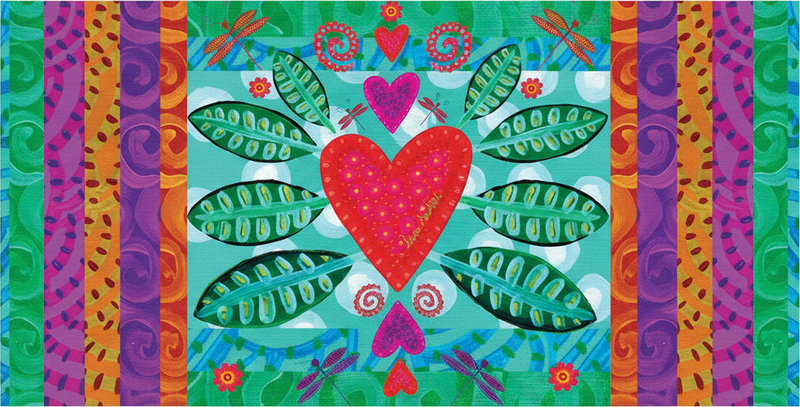 Tapis vinyle salon cœur rouge coloré - TenStickers