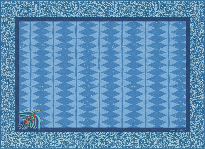 Tapis vinyle salon motif oiseaux bleus - TenStickers