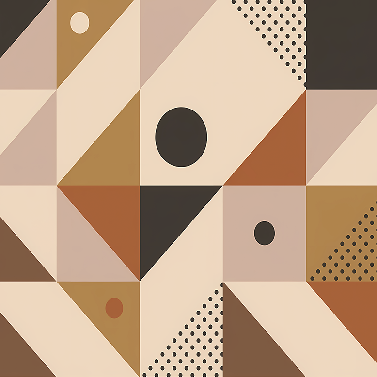 Tapis vinyle géométrique patchwork marron - TenStickers