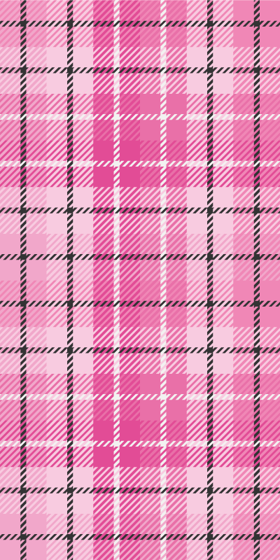 Tapis vinyle géométrique tartan rose et noir - TenStickers