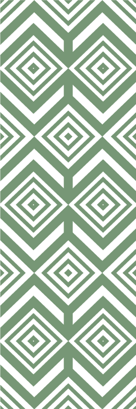 Tapis vinyle géométrique losanges verts - TenStickers