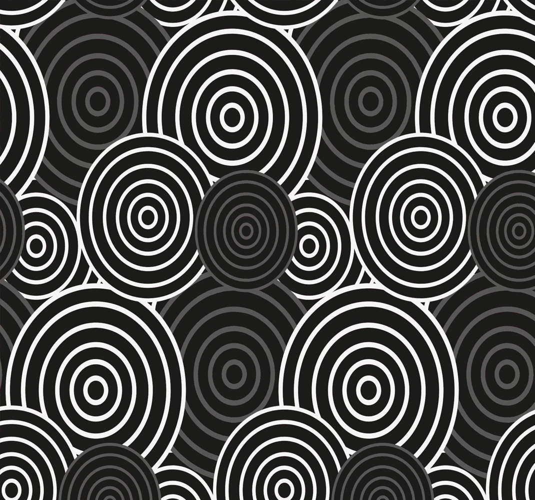 Tapis vinyle géométrique cercle noir sur fond - TenStickers