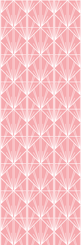 Tapis vinyle géométrique motif déco rose et blanc - TenStickers
