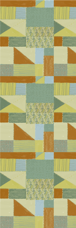 Tapis vinyle géométrique design triangles colorés - TenStickers