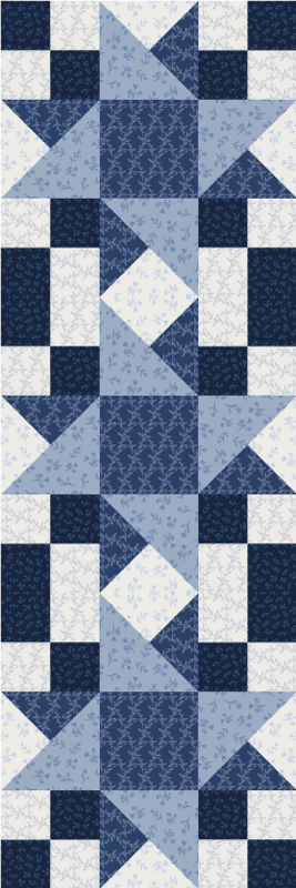 Tapis vinyle géométrique design triangles étoiles bleues - TenStickers
