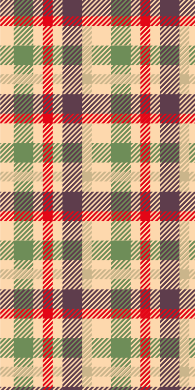 Tapis vinyle noël tartan rouge et vert - TenStickers