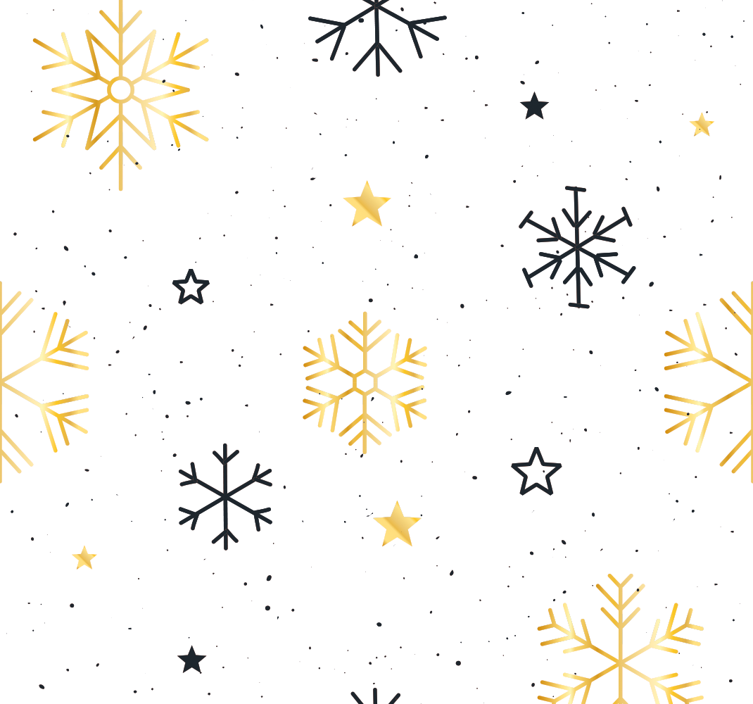 Tapis vinyle noël flocons noirs et dorés - TenStickers