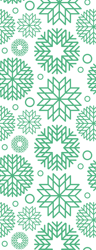 Tapis vinyle noël flocons de neige verts variés - TenStickers