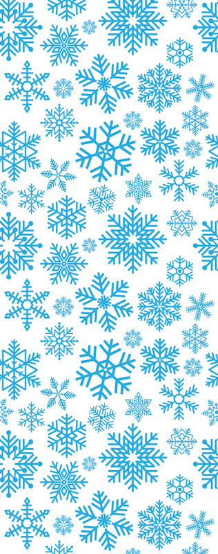 Tapis vinyle noël flocons de neige bleus variés - TenStickers