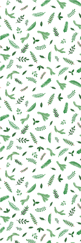 Tapis vinyle noël motifs de feuilles décorations - TenStickers