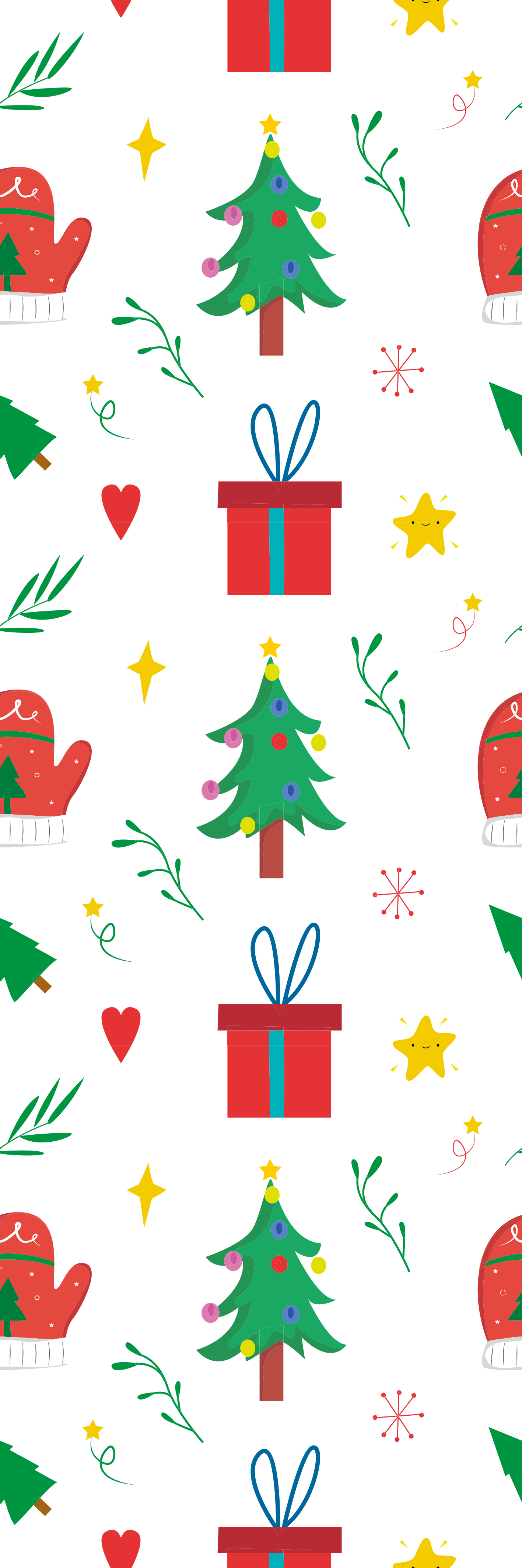 Tapis vinyle noël cadeaux colorés et gants - TenStickers