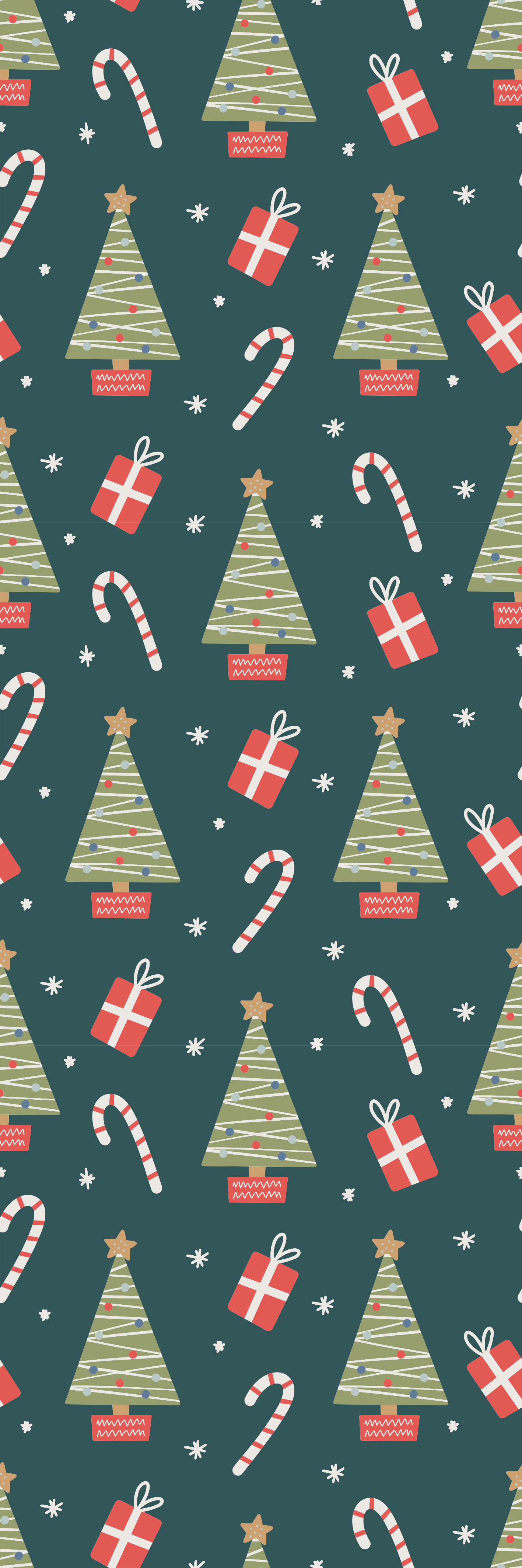 Tapis vinyle noël motif coloré avec arbres et cadeaux - TenStickers